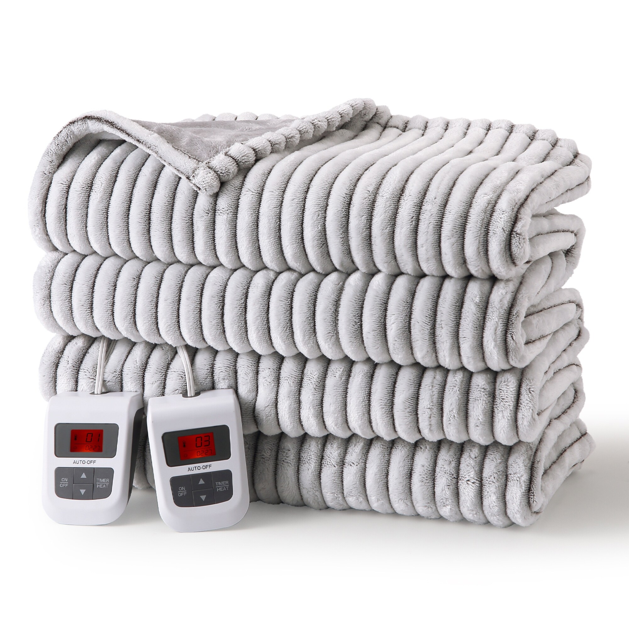 Heated Blanket Electric Throw - Soft Ribbed Fleece Fast Heating