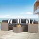Nuon Wicker Outdoor 5-piece Sectional Set by Havenside Home - Grey
