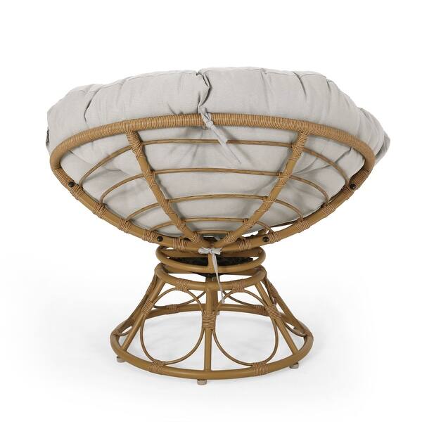 Maries Outdoor Papasan Swivel Chair With Cushion By Christopher Knight Home Overstock 31519585