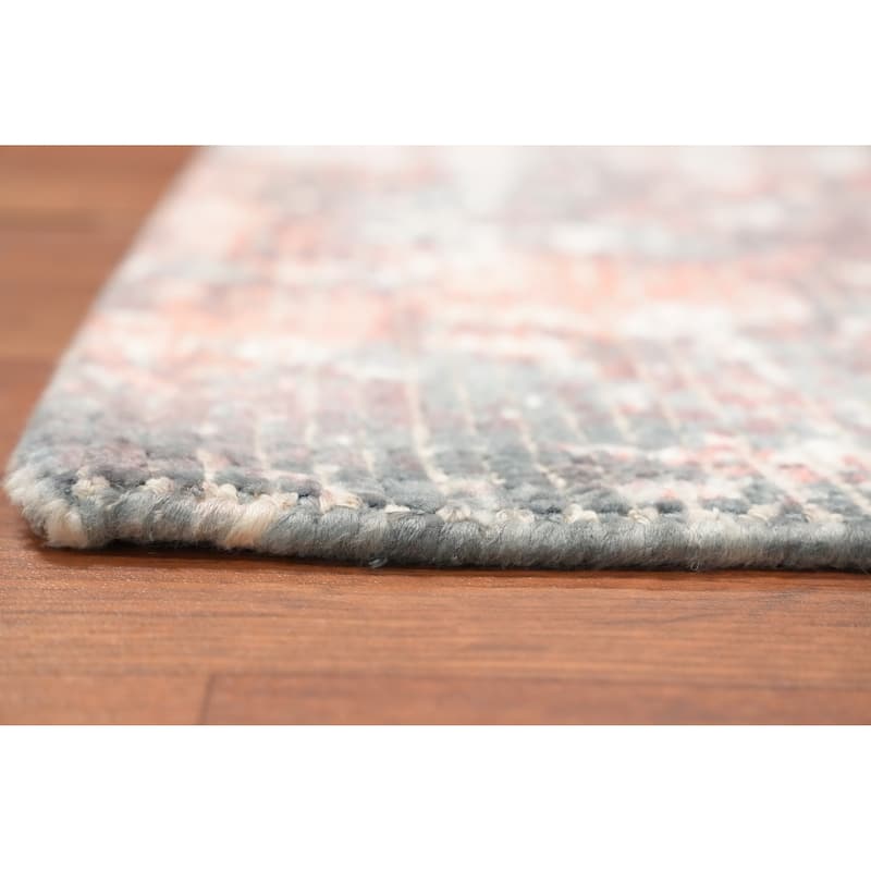 Hand Knotted Oriental Viscose Silk Carpet Modern Abstract Multi-Colored Abstract Area Rug - 4' 0'' X 2' 0''