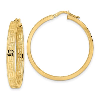 Curata 14k Yellow Gold Polished Hoop Earrings - 36.28x35.97mm Wide 4mm Thick Jewelry Gifts for Women