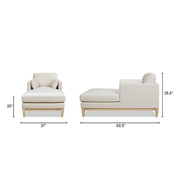 dimension image slide 4 of 5, Knox 65" Modern Farmhouse Performance Velvet Chaise Lounge Chair
