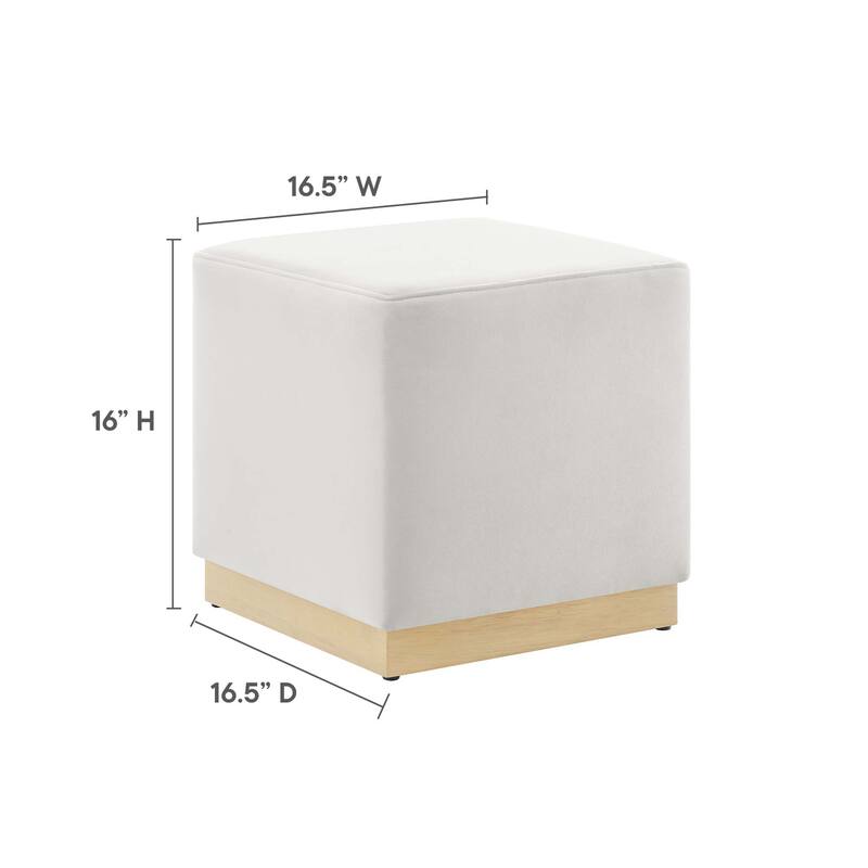 Tilden 17"/28" Square Performance Velvet Upholstered Ottoman