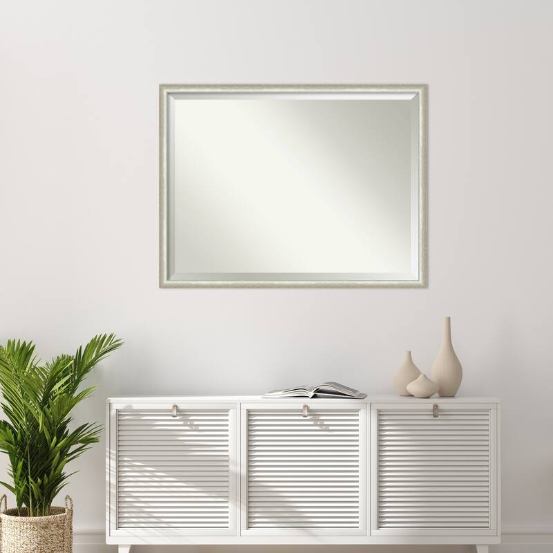 Two Tone Beveled Wood Framed Wall Mirror