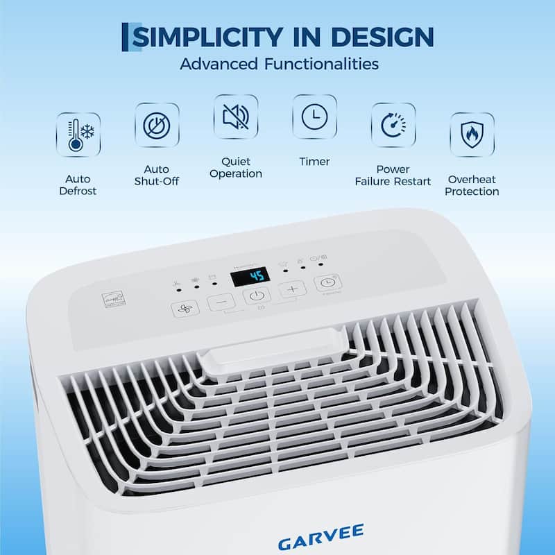 50 Pint Dehumidifier, with Reusable Air Filter Control, up to 5,500 Sq Ft
