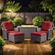Option Brown Wicker / Red Cusion