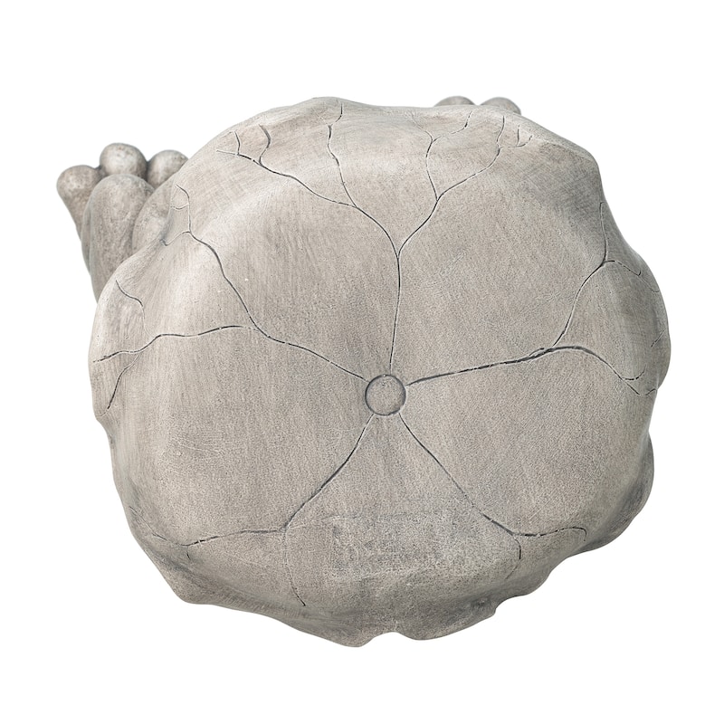 Glitzhome 19"H MGO Frog and Lotus Faux Concrete Garden Stool