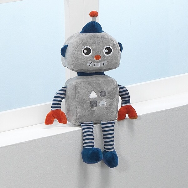 Bedtime Originals Robbie Robot Gray/Blue Plush Stuffed Animal Toy
