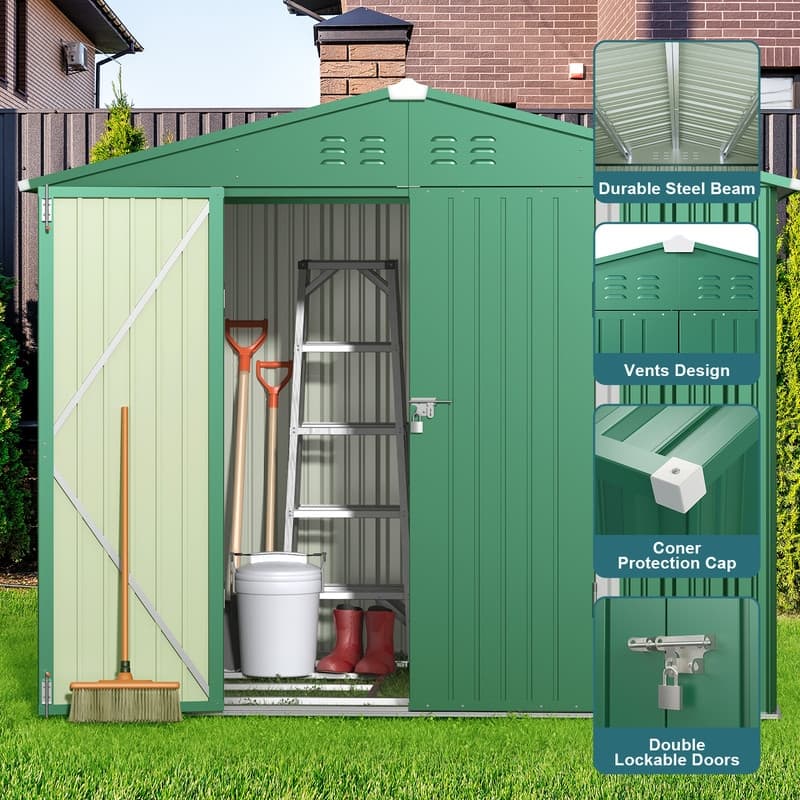 Metal Steel Tool Shed Storage House, Outdoor Tool Shed, Garden Storage Shed with Waterproof and UV Resistant