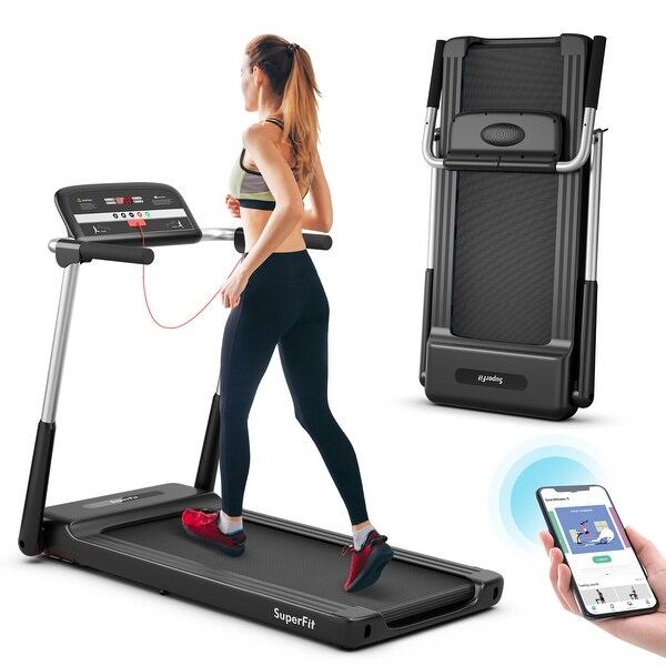 Gymax 2.25HP Folding LED Treadmill Electric Running Walking Machine w