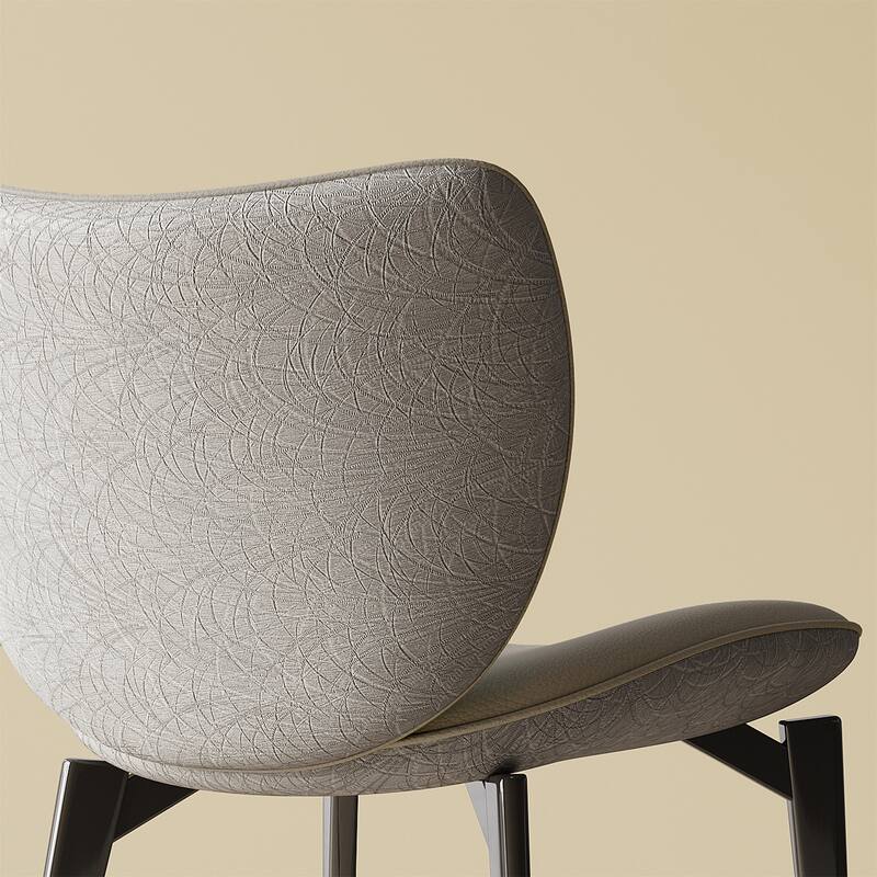 Ergonomic Dining Chairs with Cushioned Seat, Carbon Steel, Set of 2