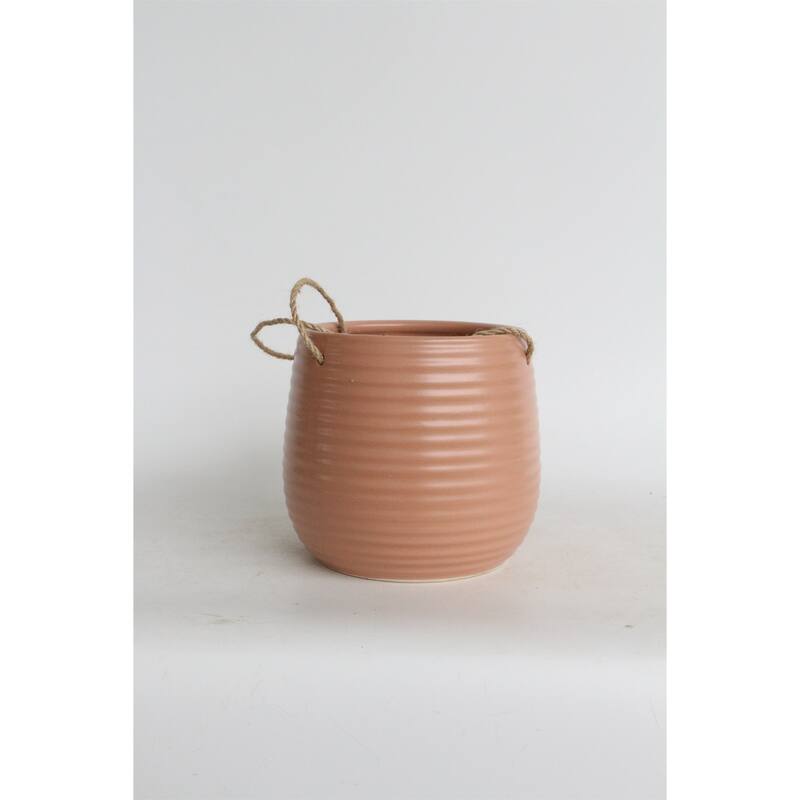 Sagebrook Home Neutral Textured Ceramic Hanging Planter