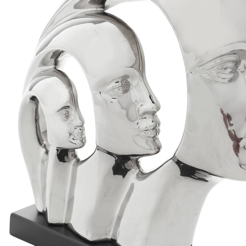 Porcelain Ceramic Face Decorative Sculpture - Silver - Roche River Decor