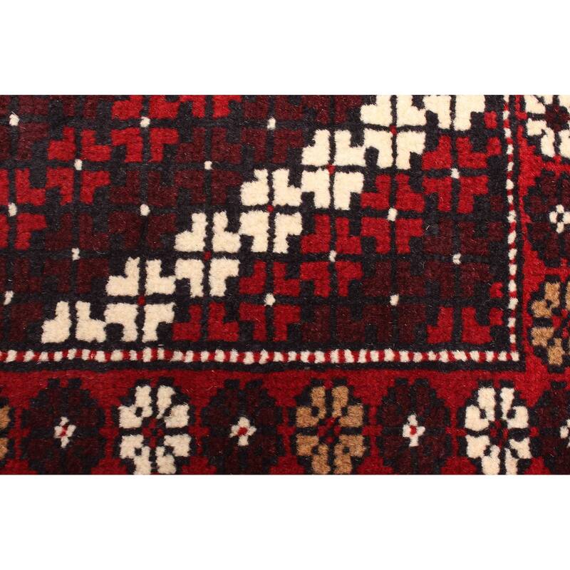 ECARPETGALLERY Hand-knotted Teimani Red Wool Rug - 3'2 x 5'1