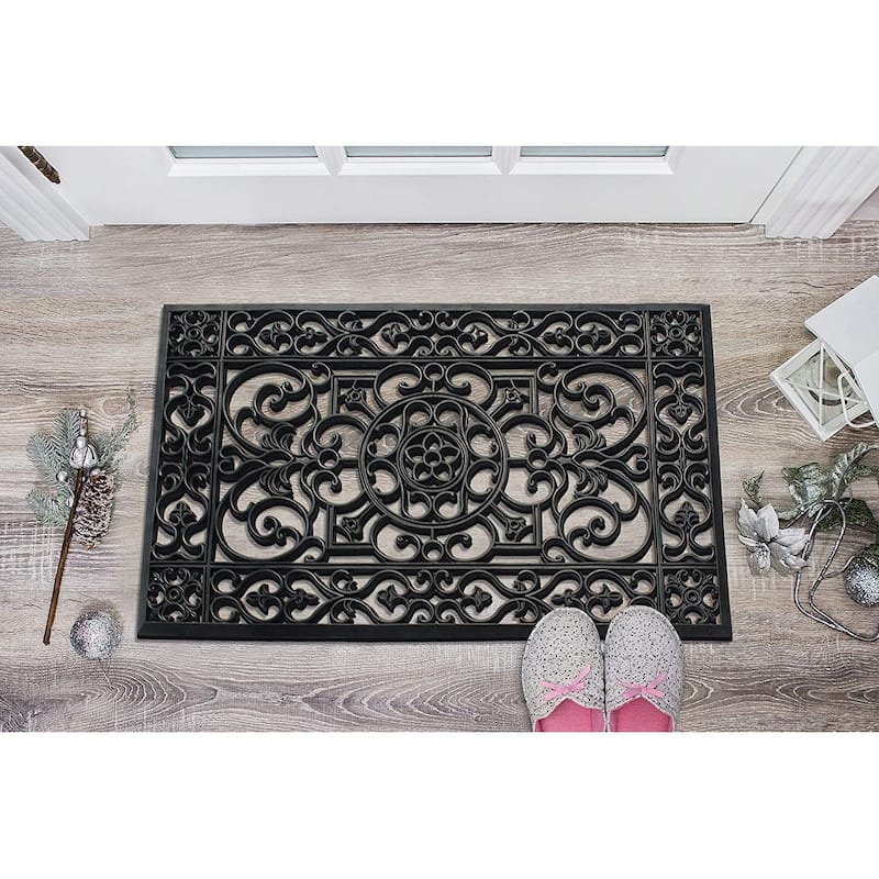 A1HC Natural Coir and Rubber Modern Indoor/Outdoor Grill Doormat