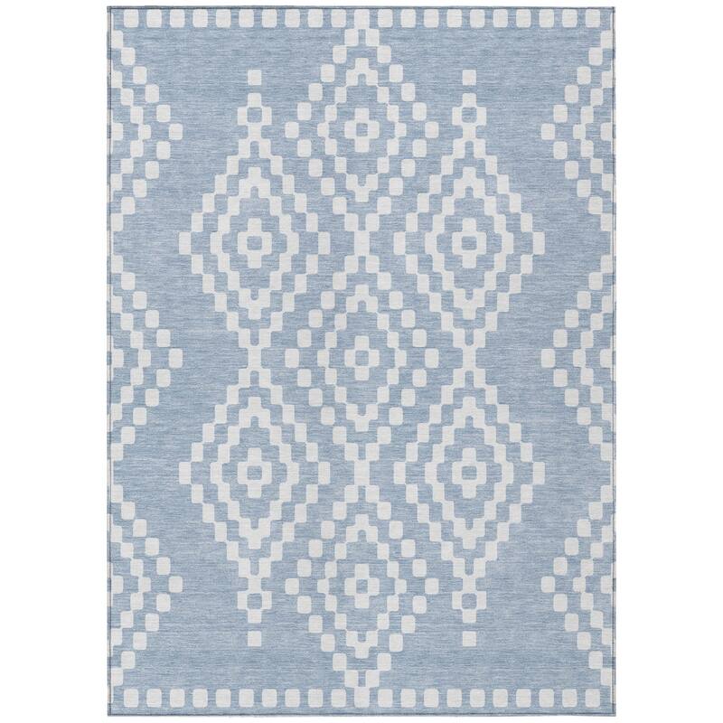 HomeRoots Geometric Transitional Rectangle Outdoor Rug