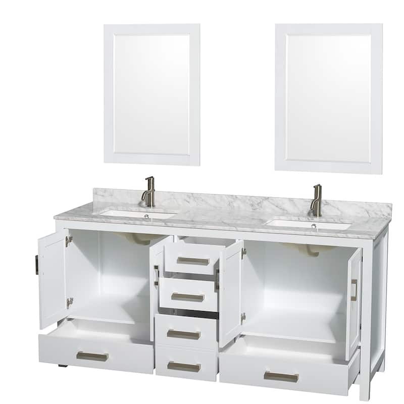 Wyndham Collection WCS141472DUNSM24 Sheffield 72" Freestanding Vanity