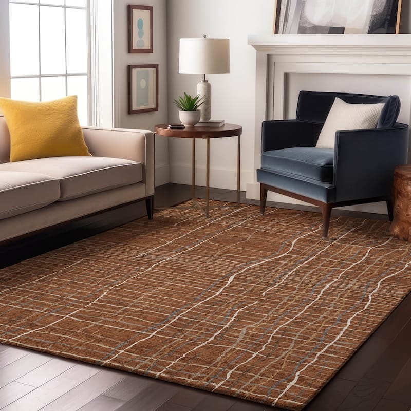 Premium Washable Super Soft Modern Gabriel Mayfield Rug - Paprika - 5' x 7'6"