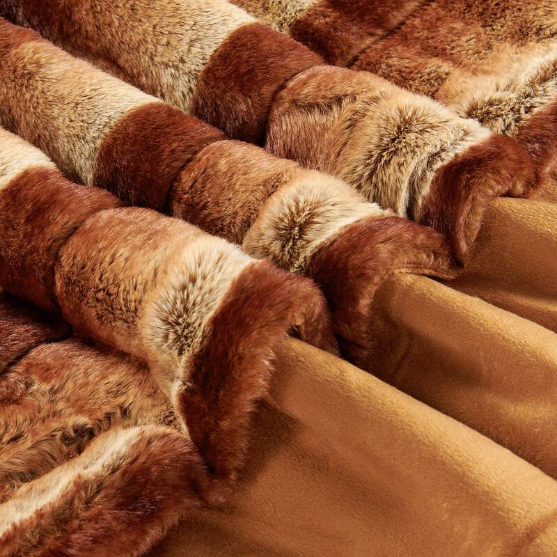 Tip Printing Light Fauxfur Throw