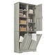 preview thumbnail 65 of 75, GDFStudio - Elijah Tall Bathroom Cabinet with Tilt-Out Laundry Hampers and Adjustable Shelves
