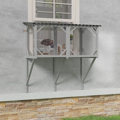 Wooden Cat Window Hammock for Safely Enjoying The Outdoor Sights Scents and Sounds