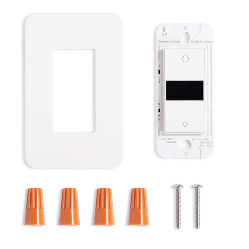 Smart Ligting LED Display Dimmer Switch - WiFi Remote App Control; No Hub Required by JONATHAN Y - White
