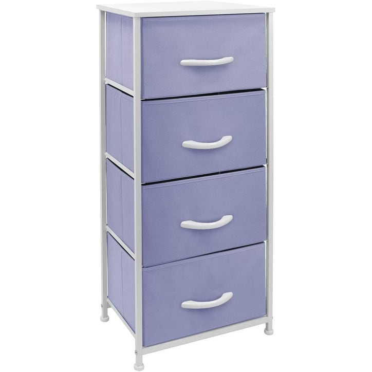 4 Drawer Bedside Nightstand Chest Tower Bedroom Dresser, Pastel Colors