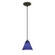preview thumbnail 1 of 0, Access Lighting Martini Bronze Integrated LED Cord Pendant, Cobalt Shade