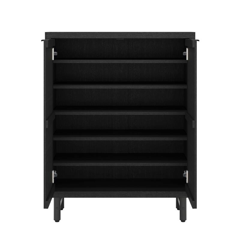 Wooden Bathroom Floor Cabinet, Adjustable Shelves Large Storage Sideboard Accent Cabinet for Bathroom Kitchen Living Room