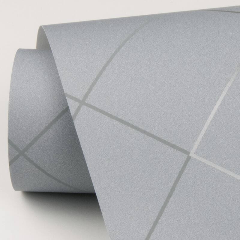 Scott Living Ballard Pewter Geometric Wallpaper