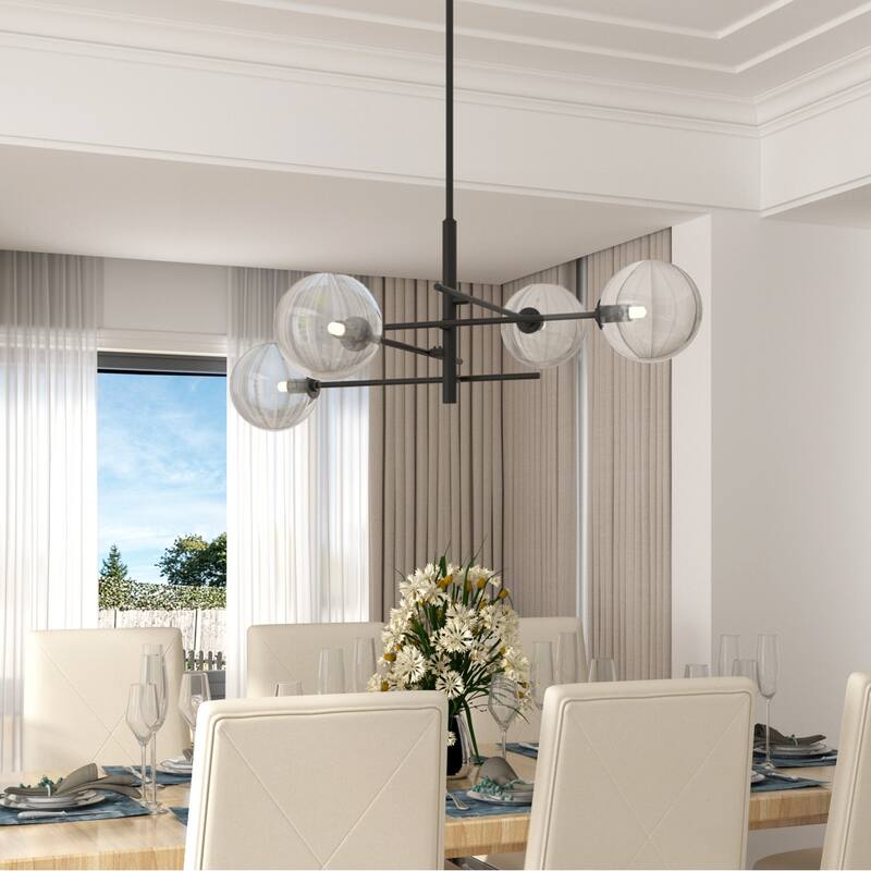 Acroma 4-light Modern Farmhouse Black/ Gold Sputnik Chandelier