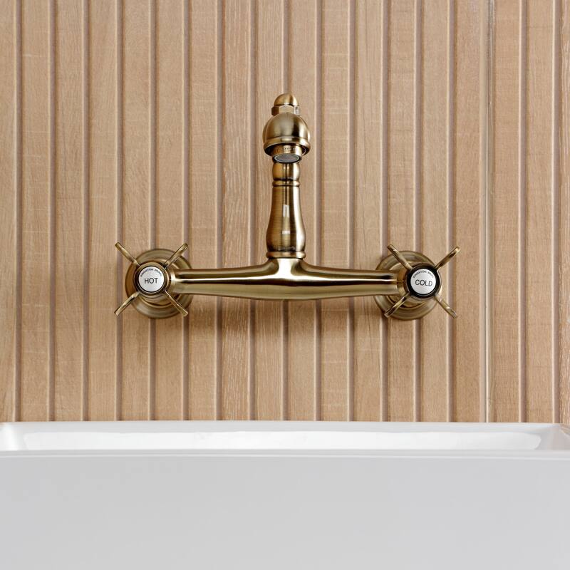 Kingston Brass Essex Two-Handle 2-Hole Wall Mount Bathroom Faucet