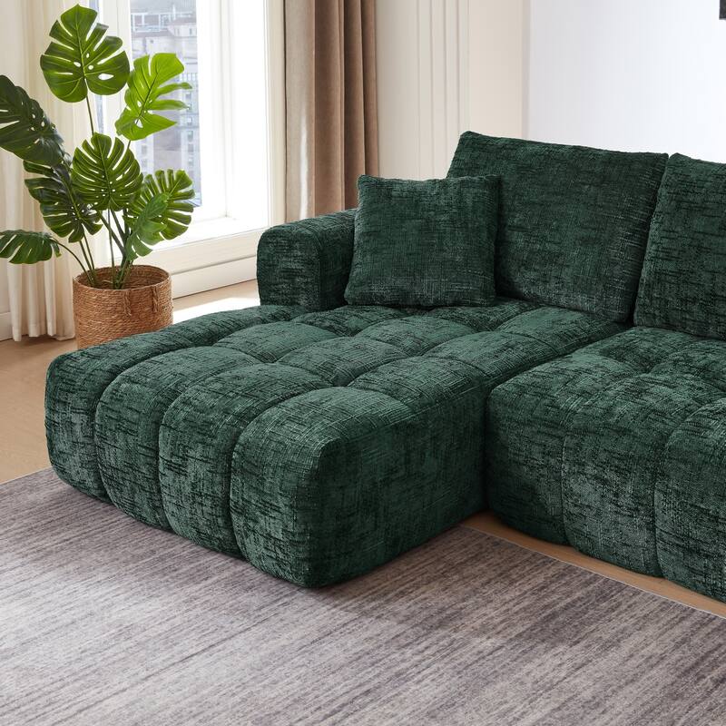 108.2" L-Shaped Chenille Luxury Oversized Sectional Sofa Free-combined Sofa, No Assembly Required