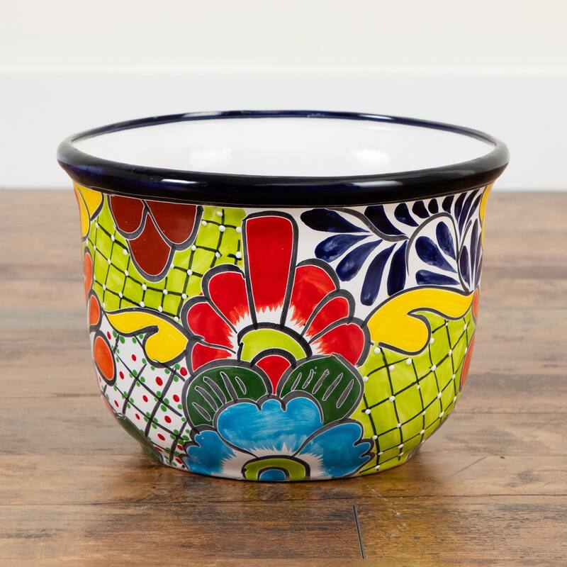 Talavera Ceramic Planter - 9" - Multicolored