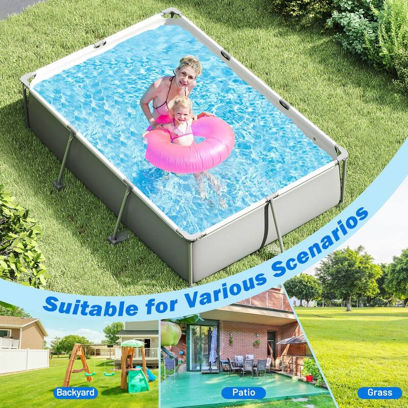 Costway 978 Gal Outdoor Family Swimming Pool with Metal Frame - See Details