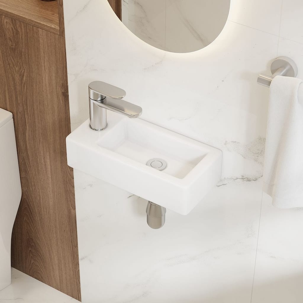 Eridanus Small Wall-Mounted Fireclay Bathroom Sink