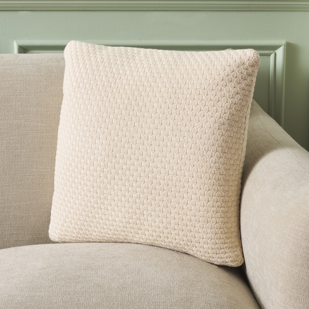SAFAVIEH Home Jolie 18-inch Square Natural Cotton Decorative Pillow