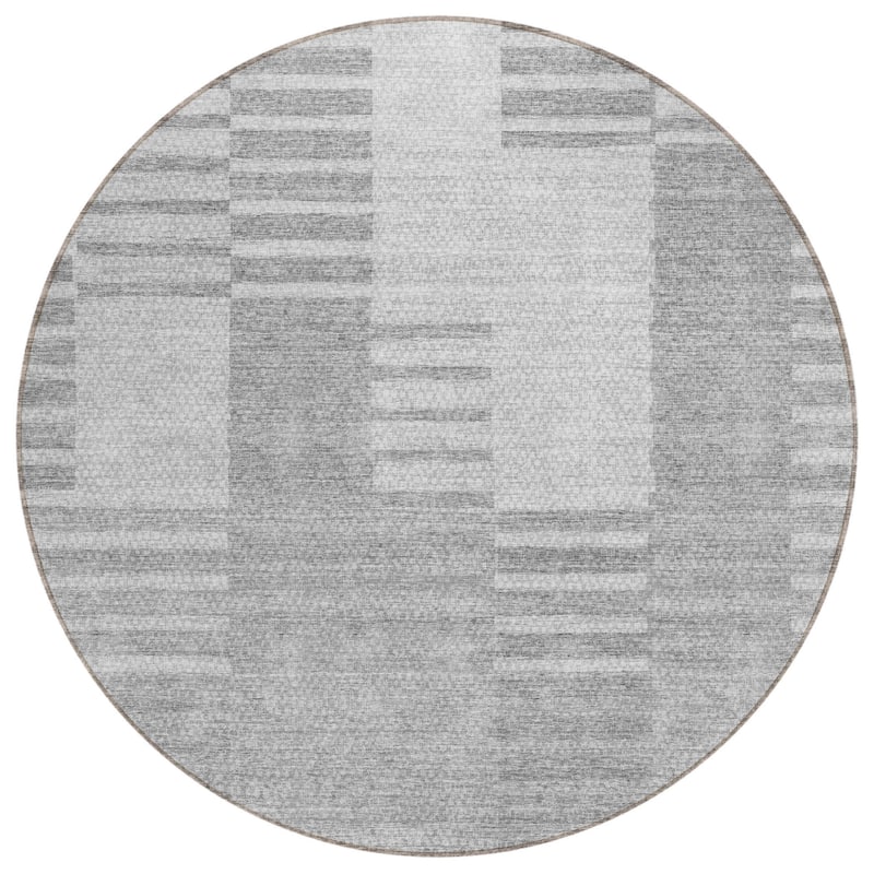 HomeRoots Striped Transitional Rectangle Outdoor Rug