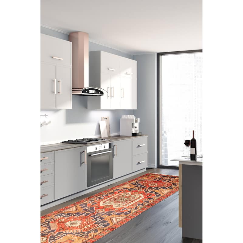 ECARPETGALLERY Hand-knotted Andelz Navy Wool Rug - 2'9 x 6'5