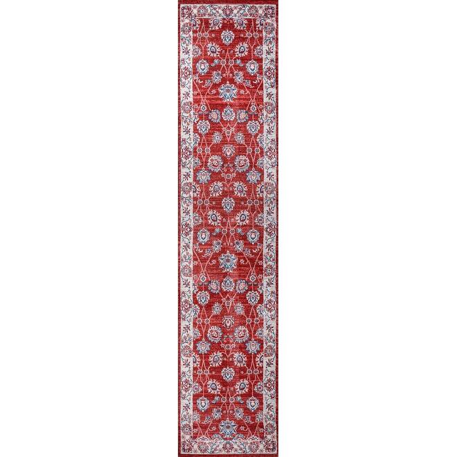 JONATHAN Y Traditional Persian Vintage Moroccan Area Rug - 2 X 10 - Red/Ivory