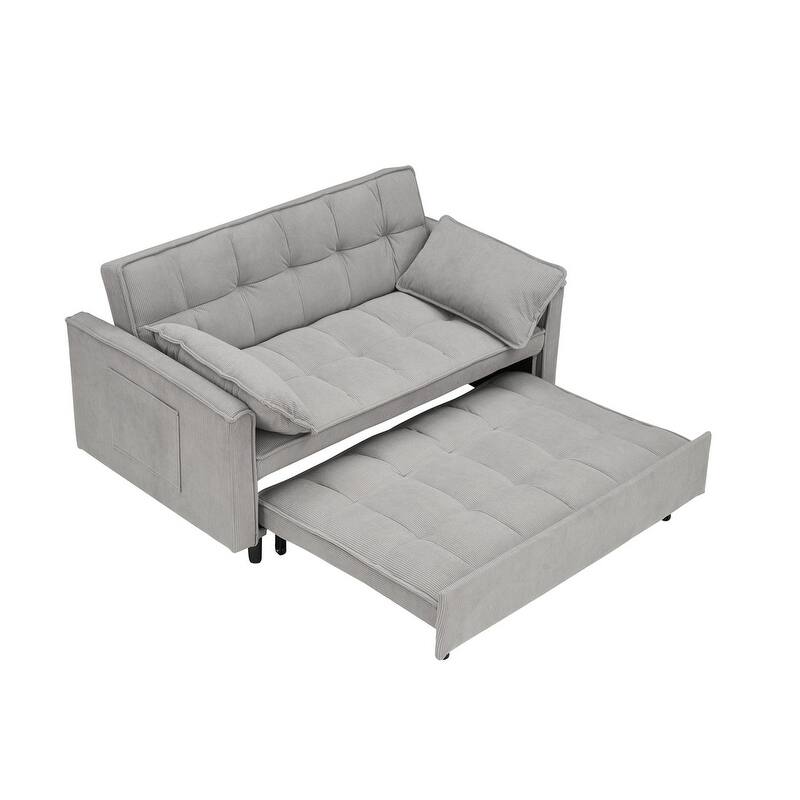 55" Corduroy Double Upholstered Sofa Bed