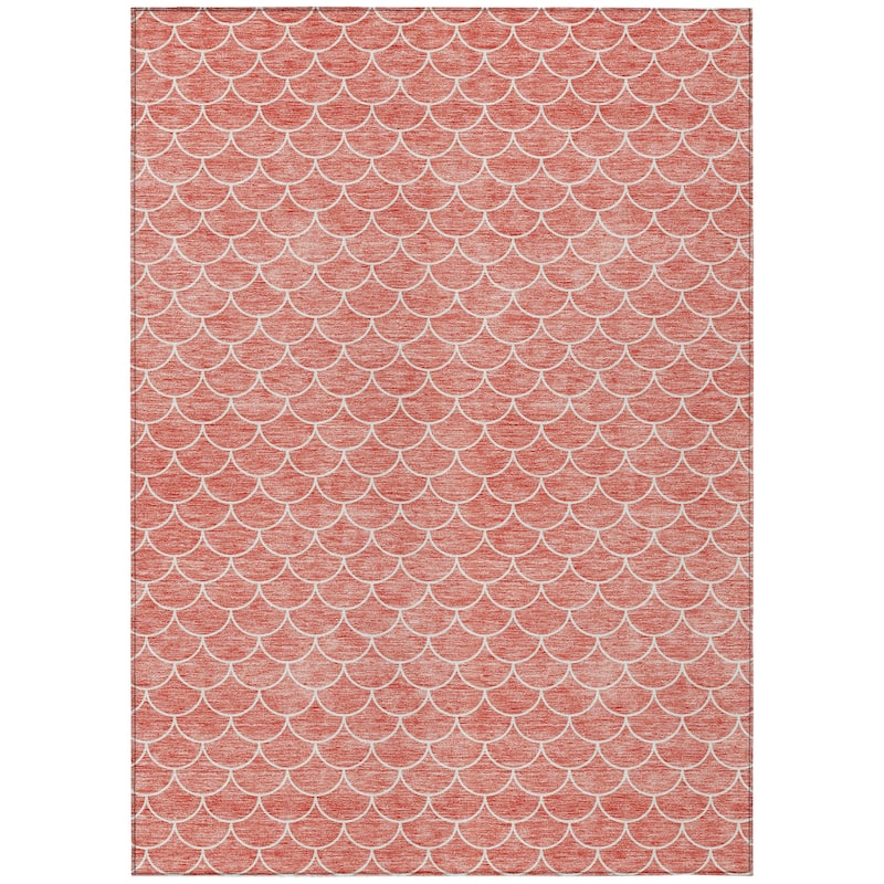 Machine Washable Indoor/ Outdoor Chantille Modern Geo Rug