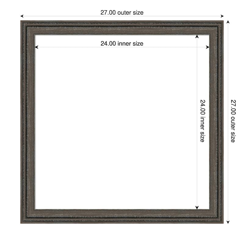 Amanti Art Upcycled Brown Grey Framed Dry Erase Magnetic Board - 27 x 27 in - Upcycled Brown Grey
