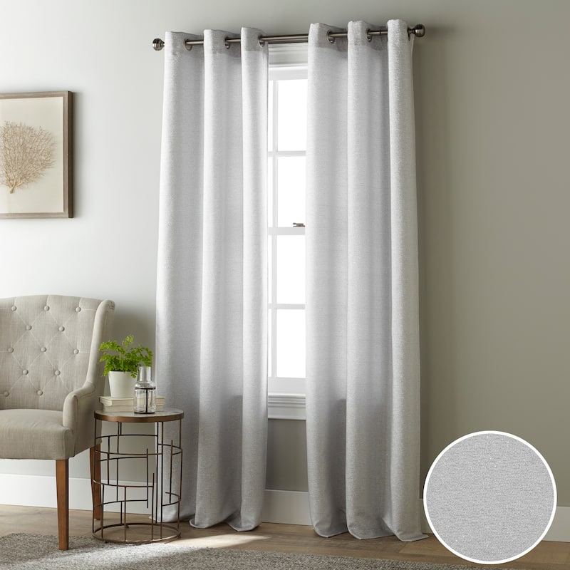 Nanshing Becky Metallic Semi-Sheer Grommet Panel Pair - 37 x 84"