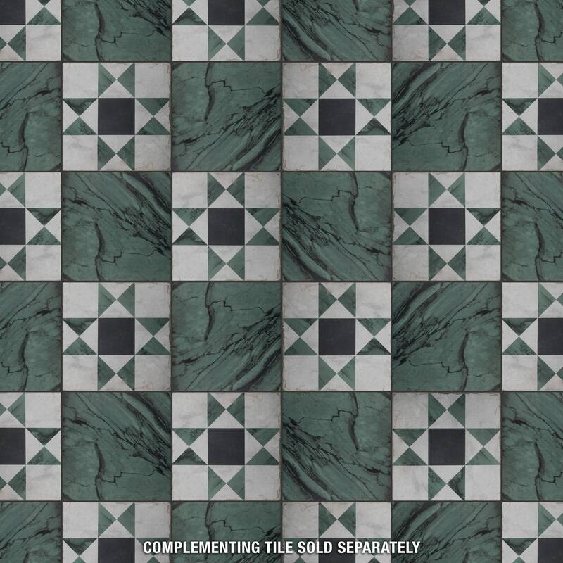 Merola Tile Renaissance Deco Emerald Cross 7-7/8" x 7-7/8" Porcelain Floor and Wall Tile