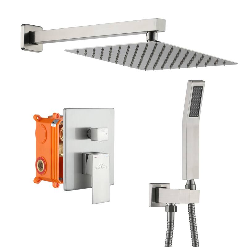 2.5 GPM 10 in. Wall Mount Dual Shower Heads with Pressure Balance Valve