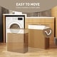 preview thumbnail 15 of 16, HOMCOM Double Laundry Basket with Lid, 26.4 Gallon Bamboo Laundry Hamper with Rope Handles, Clothes Hamper with Removable Liner