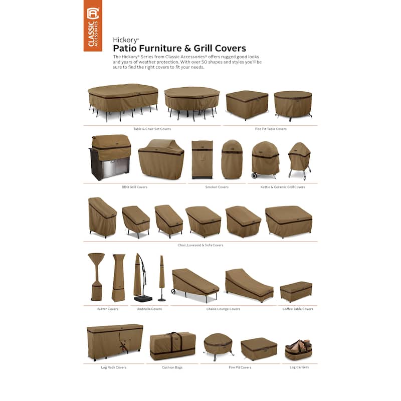 Classic Accessories Hickory Water-Resistant 37 Inch Built-In BBQ Grill Top Cover