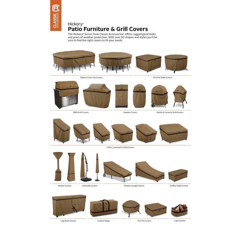 Classic Accessories Hickory Water-Resistant 32 Inch Built-In BBQ Grill Top Cover