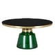 preview thumbnail 7 of 16, 30-Inch Round Coffee Table Glass/Stone Tabletop with Gold Iron Rim Frame Glass Pedestal Base